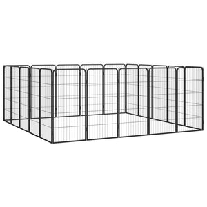 vidaXL 20-Panel Dog Playpen Black 50x100 cm Powder-coated Steel