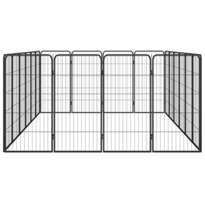 vidaXL 20-Panel Dog Playpen Black 50x100 cm Powder-coated Steel