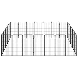 vidaXL 24-Panel Dog Playpen Black 50x100 cm Powder-coated Steel