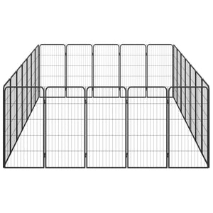 vidaXL 24-Panel Dog Playpen Black 50x100 cm Powder-coated Steel