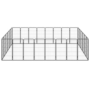 vidaXL 28-Panel Dog Playpen Black 50x100 cm Powder-coated Steel