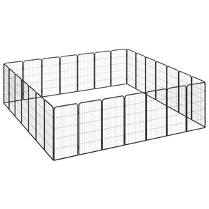 vidaXL 28-Panel Dog Playpen Black 50x100 cm Powder-coated Steel