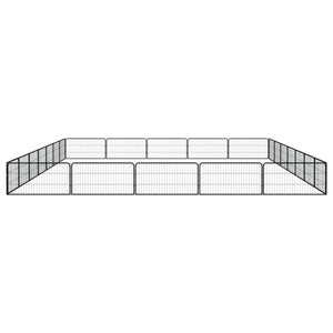 vidaXL 24-Panel Dog Playpen Black 100x50 cm Powder-coated Steel