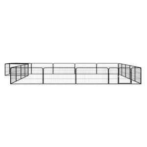 vidaXL 20-Panel Dog Playpen Black 100x50 cm Powder-coated Steel