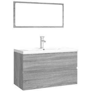 vidaXL Bathroom Furniture Set Grey Sonoma Engineered Wood