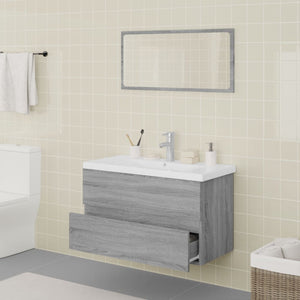 vidaXL Bathroom Furniture Set Grey Sonoma Engineered Wood