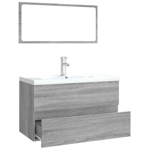 vidaXL Bathroom Furniture Set Grey Sonoma Engineered Wood