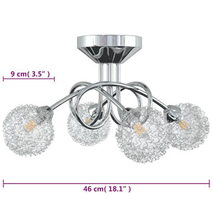 vidaXL Ceiling Lamp with Mesh Wire Shades for 4 G9 LED Lights