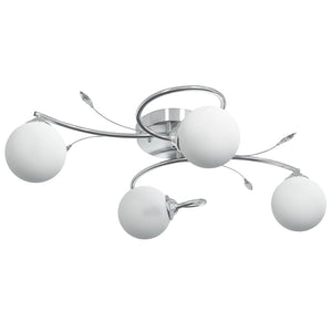 vidaXL Ceiling Lamp with Round Glass Shades for 4 G9 LED Lights