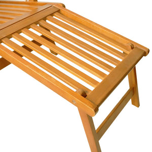 vidaXL Outdoor Deck Chairs with Footrests and Table Solid Wood Acacia