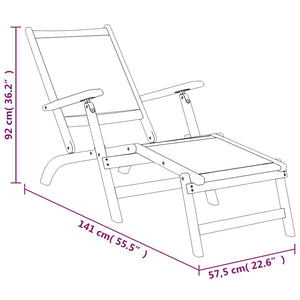 vidaXL Outdoor Deck Chairs 2 pcs Solid Wood Acacia and Textilene