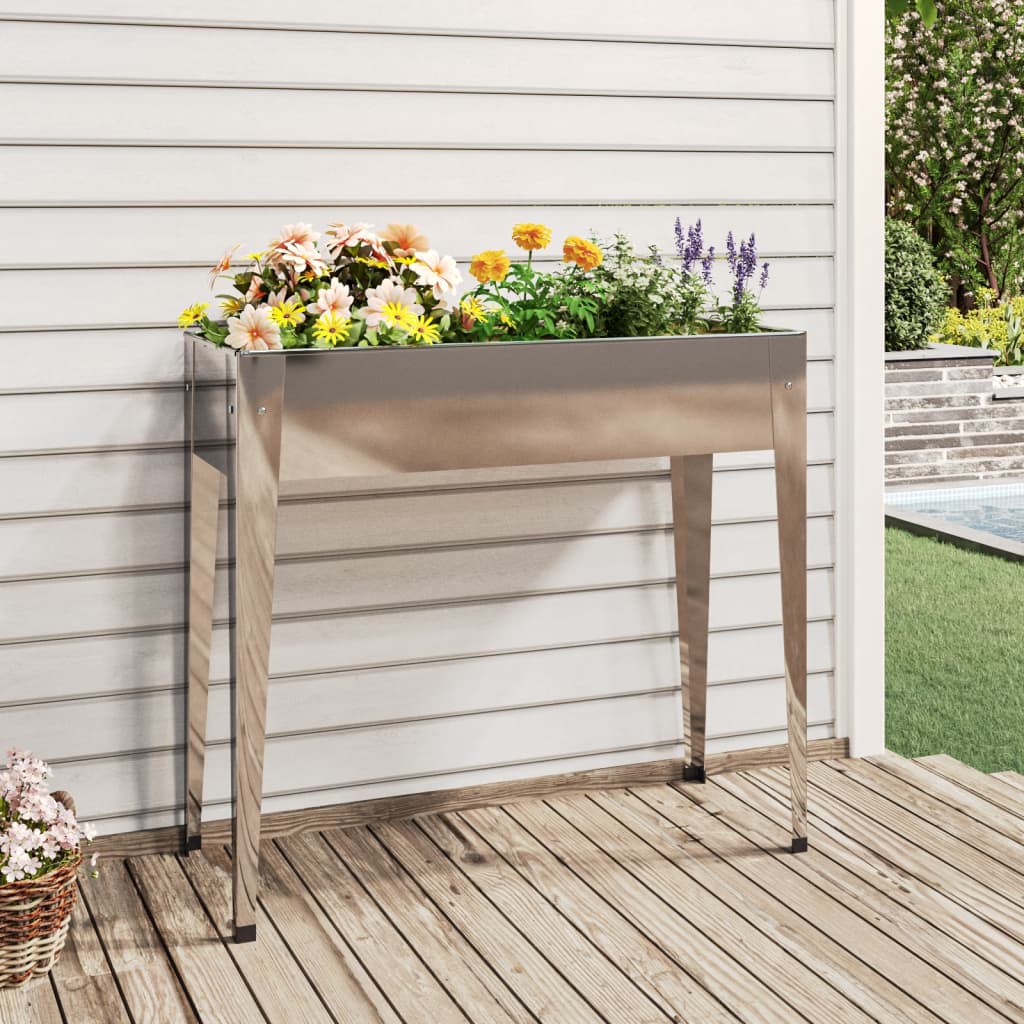 vidaXL Garden Planter 100.5x40.5x90 cm Galvanised Steel