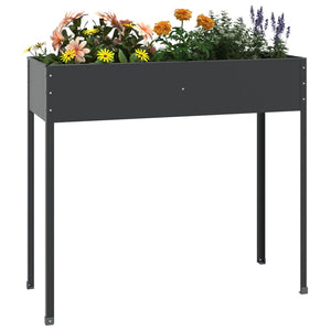 vidaXL Garden Planter Anthracite 100.5x40.5x90 cm Galvanised Steel