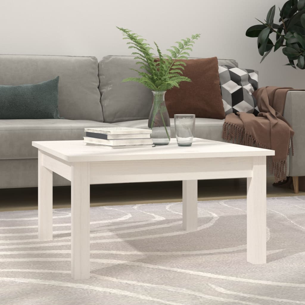 vidaXL Coffee Table White 55x55x30 cm Solid Wood Pine