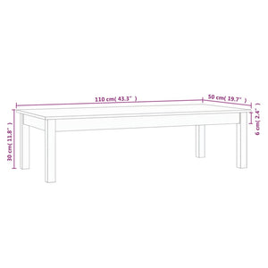 vidaXL Coffee Table 110x50x30 cm Solid Wood Pine