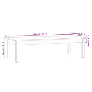 vidaXL Coffee Table White 110x50x30 cm Solid Wood Pine