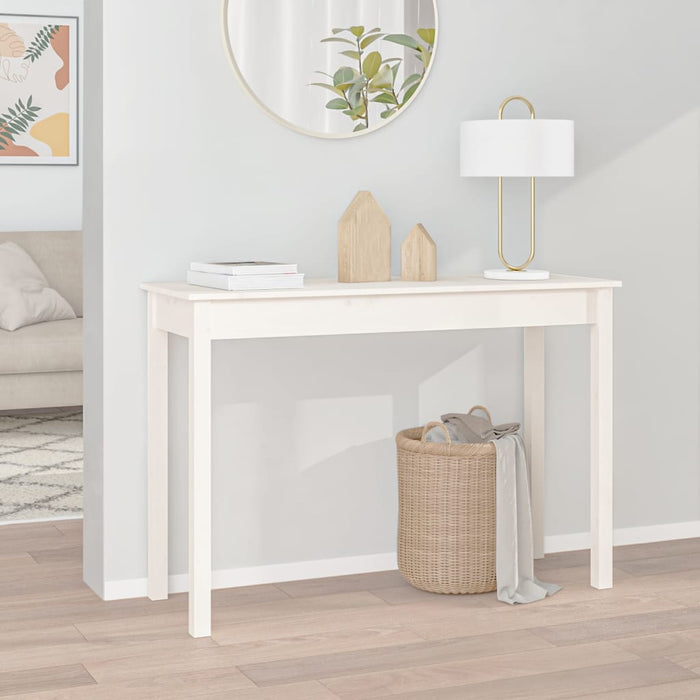 vidaXL Console Table White 110x40x75 cm Solid Wood Pine