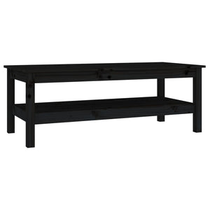 vidaXL Coffee Table Black 110x50x40 cm Solid Wood Pine