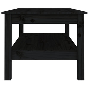 vidaXL Coffee Table Black 110x50x40 cm Solid Wood Pine