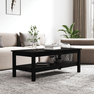 vidaXL Coffee Table Black 110x50x40 cm Solid Wood Pine