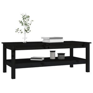 vidaXL Coffee Table Black 110x50x40 cm Solid Wood Pine