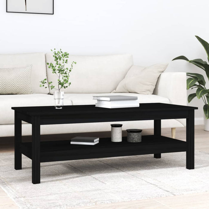 vidaXL Coffee Table Black 110x50x40 cm Solid Wood Pine