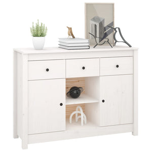 vidaXL Sideboard White 100x35x74,5 cm Solid Wood Pine