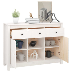 vidaXL Sideboard White 100x35x74,5 cm Solid Wood Pine