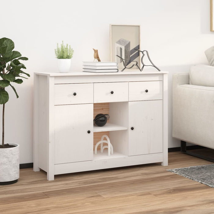 vidaXL Sideboard White 100x35x74,5 cm Solid Wood Pine