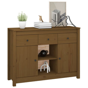 vidaXL Sideboard Honey Brown 100x35x74,5 cm Solid Wood Pine