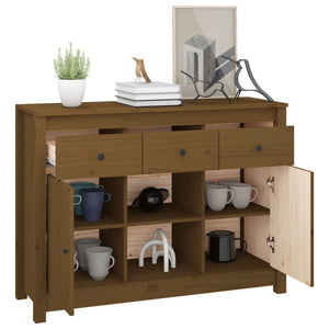 vidaXL Sideboard Honey Brown 100x35x74,5 cm Solid Wood Pine