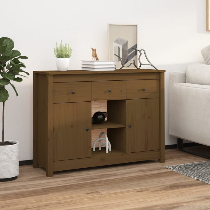 vidaXL Sideboard Honey Brown 100x35x74,5 cm Solid Wood Pine