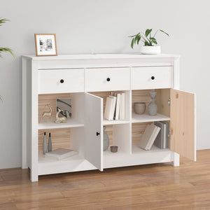 vidaXL Sideboard White 100x35x74 cm Solid Wood Pine