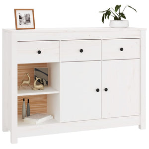 vidaXL Sideboard White 100x35x74 cm Solid Wood Pine