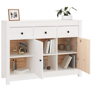 vidaXL Sideboard White 100x35x74 cm Solid Wood Pine