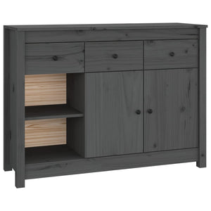 vidaXL Sideboard Grey 100x35x74 cm Solid Wood Pine