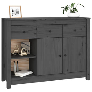 vidaXL Sideboard Grey 100x35x74 cm Solid Wood Pine