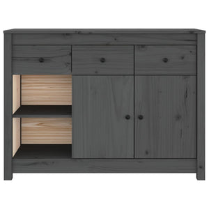 vidaXL Sideboard Grey 100x35x74 cm Solid Wood Pine