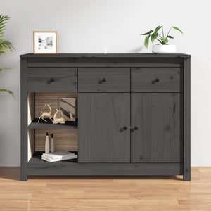 vidaXL Sideboard Grey 100x35x74 cm Solid Wood Pine