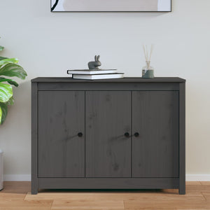 vidaXL Sideboard Grey 100x35x74 cm Solid Wood Pine