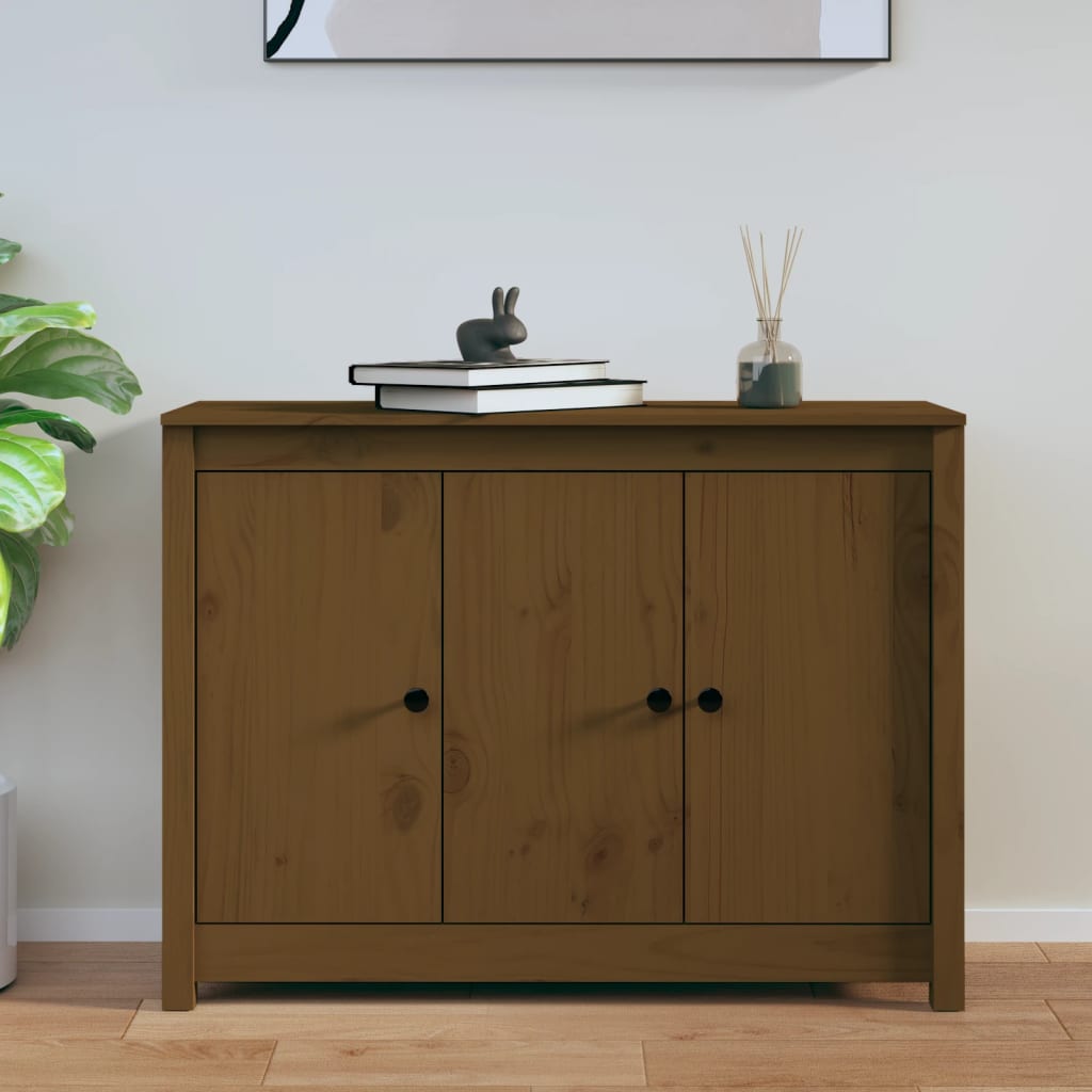 vidaXL Sideboard Honey Brown 100x35x74 cm Solid Wood Pine