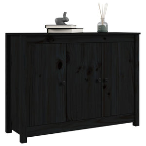 vidaXL Sideboard Black 100x35x74 cm Solid Wood Pine