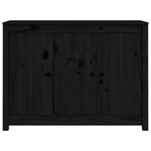 vidaXL Sideboard Black 100x35x74 cm Solid Wood Pine