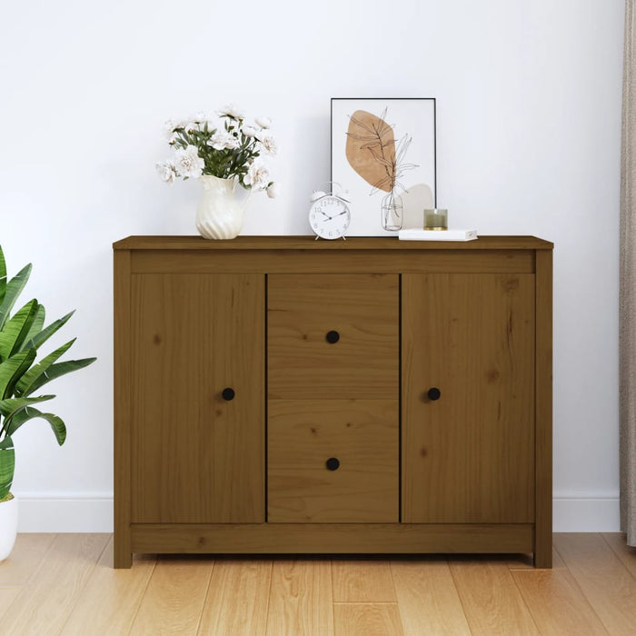 vidaXL Sideboard Honey Brown 100x35x74 cm Solid Wood Pine