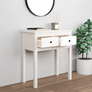 vidaXL Console Table White 70x35x75 cm Solid Wood Pine