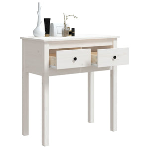 vidaXL Console Table White 70x35x75 cm Solid Wood Pine