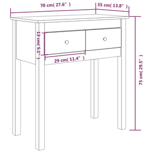 vidaXL Console Table Honey Brown 70x35x75 cm Solid Wood Pine