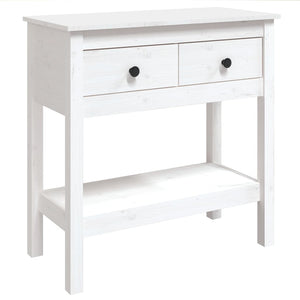 vidaXL Console Table White 75x35x75 cm Solid Wood Pine