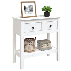 vidaXL Console Table White 75x35x75 cm Solid Wood Pine