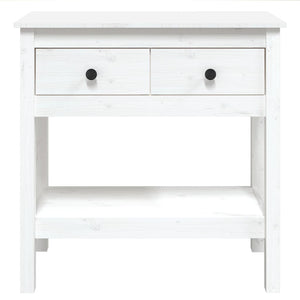 vidaXL Console Table White 75x35x75 cm Solid Wood Pine